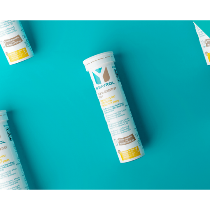 Quicktest-vesitestiliuskat pH:lle, Cl:lle ja Br:lle, 50 kpl
