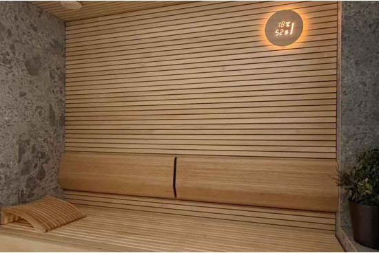 Sauna puu- ja kivipinnoitteella - Saunat