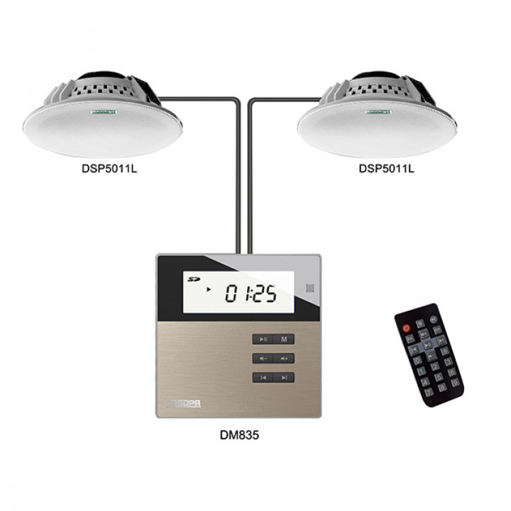 Smart Home on Wall -musiikkivahvistin DSPPA DM835. Valkoinen