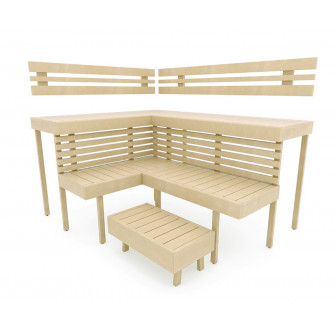 Modulaarinen saunanpenkki OPTIMAL, haapa