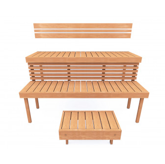 Modulaarinen saunan laude STANDART, leppä