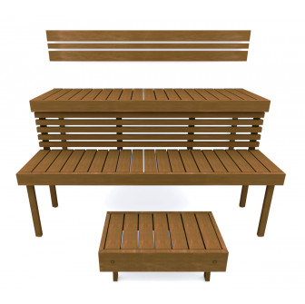 Modulaarinen saunan laude STANDART, Thermo-haapa