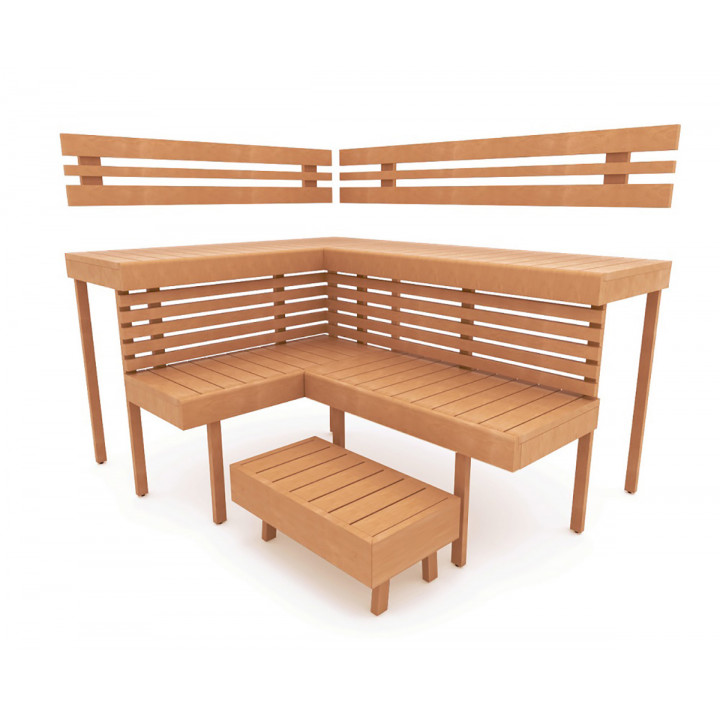 Modulaarinen saunanpenkki OPTIMAL, Leppä