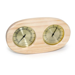 SAUFLEX-lämpö- ja kosteusmittari, vaakasuora, soikea  SAUFLEX-lämpö- ja kosteusmittari, vaakasuora, soikea