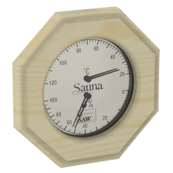 SAWO-lämpö-kosteusmittari 241-THP, kahdeksankulmainen, mänty 