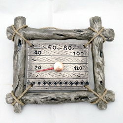 Keraaminen saunalämpömittari - oksarungossa  Keraaminen saunalämpömittari - oksarungossa