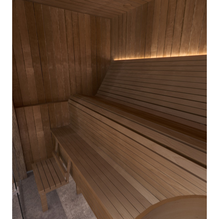 Modulaarinen saunapenkki ERGONOMIC, Thermo haapa