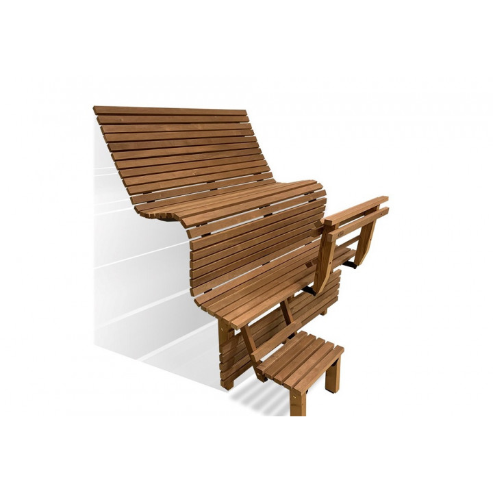 Modulaarinen saunapenkki ERGONOMIC, Thermo haapa