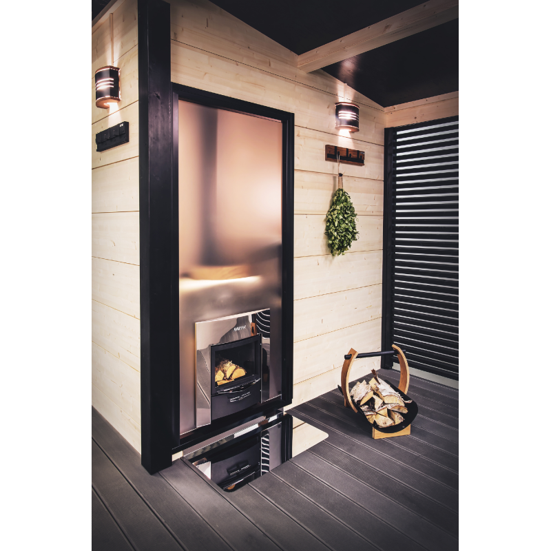 HARVIA Duo lasiseinä 9 x 19 kehyksellä, alumiini musta