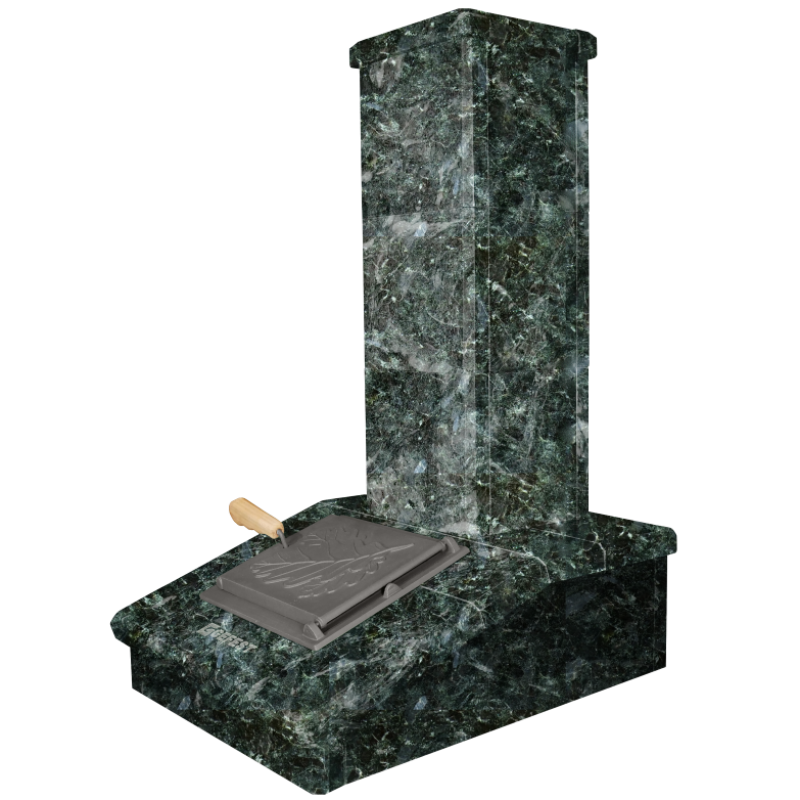 Kivipiippuviimeistely, tumma Serpentine, 790 mm