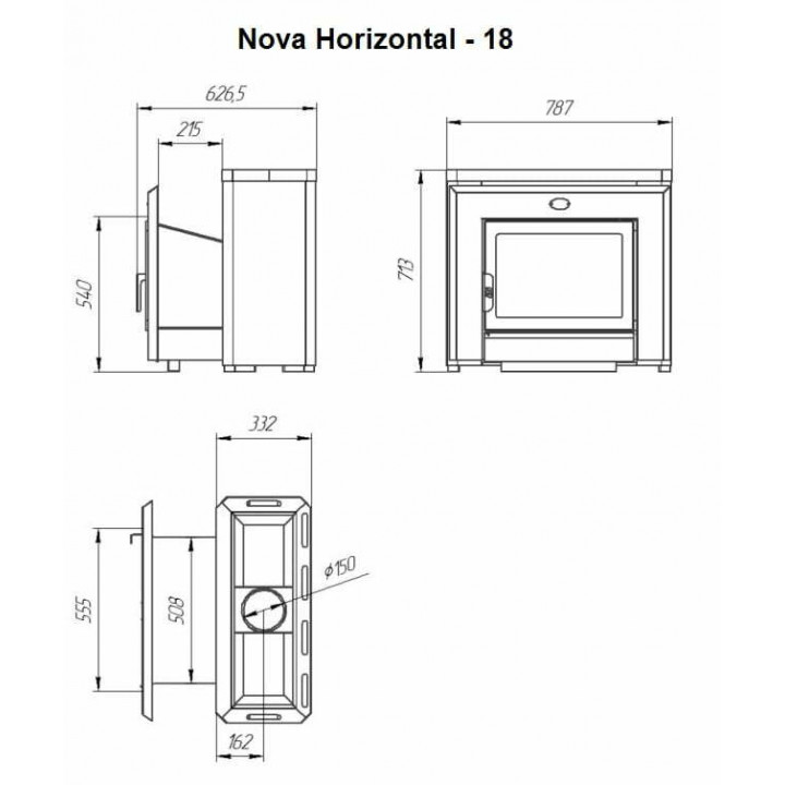 Puulämmitteinen kiuas - NOVA HORIZONTAL 18