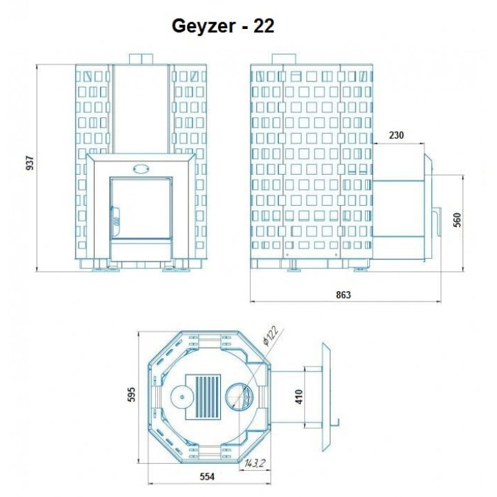 Puulämmitteinen kiuas - NOVA GEYZER 22