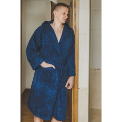 Puuvillansininen hupullinen kaapu  Puuvillansininen hupullinen kaapu