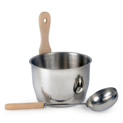 Saunakauha ja kauhasetti, LISÄÄ HÖYRYÄ, OPTIMAALI 4 L  Saunakauha ja kauhasetti, LISÄÄ HÖYRYÄ, OPTIMAALI 4 L