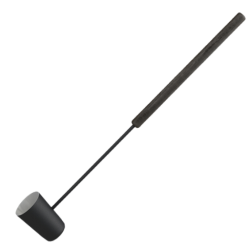 Musta saunakauha, pitkä kahva  Musta saunakauha, pitkä kahva