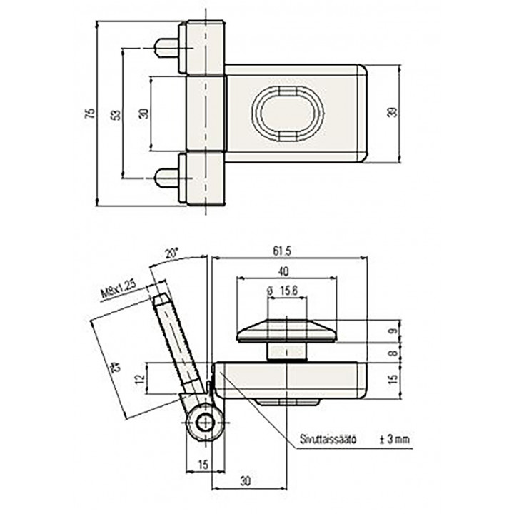 Oven saranat ABLOY höyrysaunojen oviin, harmaa, ABLFL75
