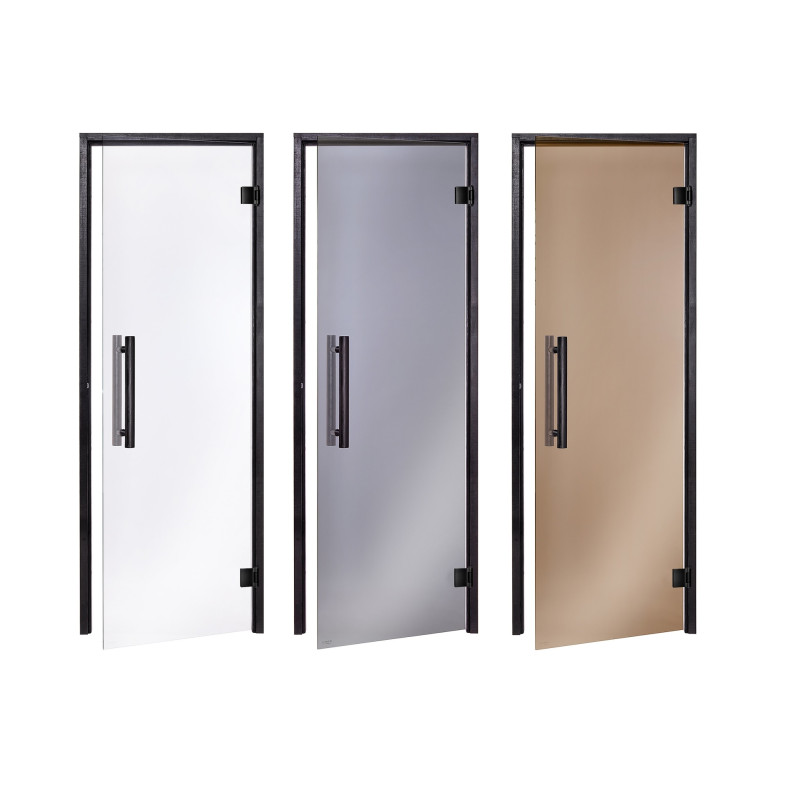 AD lasillinen saunaovi, musta runko