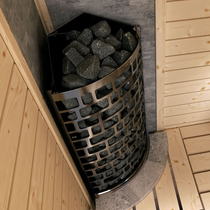 Sähkökiuas – SAWOTEC Ari Corner 7,5 kW, ilman ohjauskeskusta