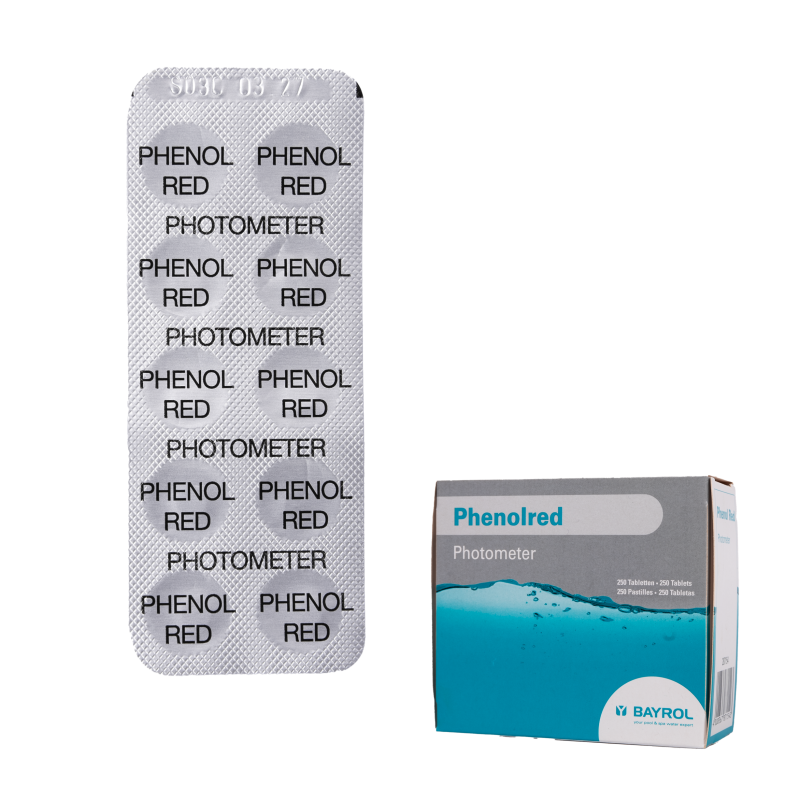 Veden testaustabletit fenolipunafotometriin, pH-määritys, 10 tablettia