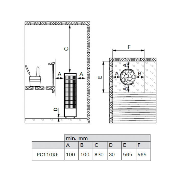 Sähkökiuas - HARVIA Cilindro PC110XE 10,8 kW