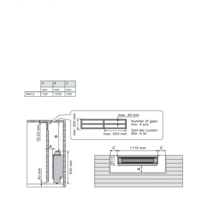 Sähkökiuas - HARVIA Hidden Heater HH12 12,00 kW