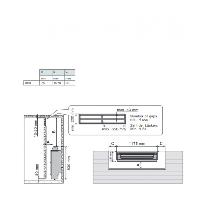 Sähkökiuas - HARVIA Hidden Heater HH6 6,0 kW
