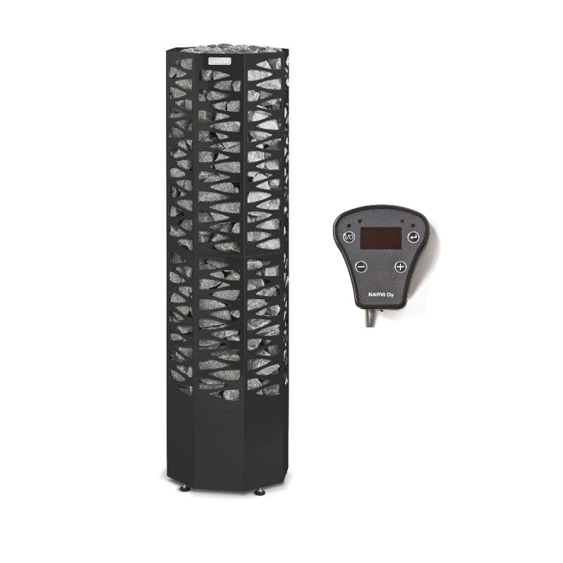 Sähkökiuas - NARVI SMOOTH 10,5 kW, musta