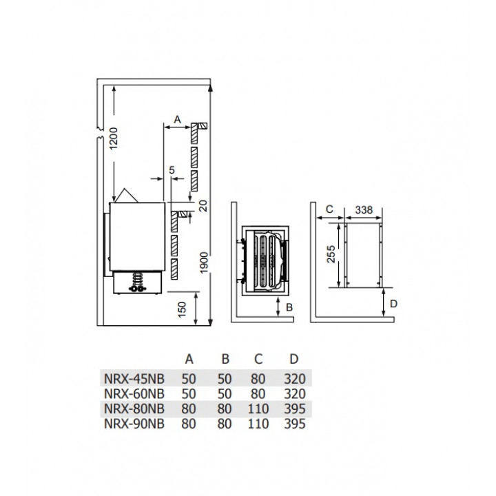 Sähkökiuas – SAWOTEC Nordex Plus, ohjauskeskuksella, 4,5 kW