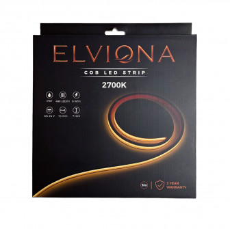 Elviona COB LED -saunanauha, 2700 K, 5 m