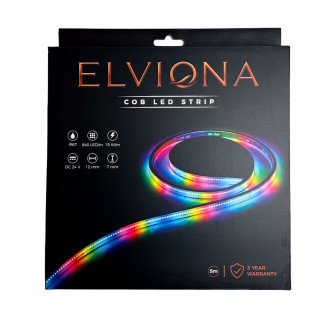 Elviona COB LED -saunanauha, RGB , 5 m