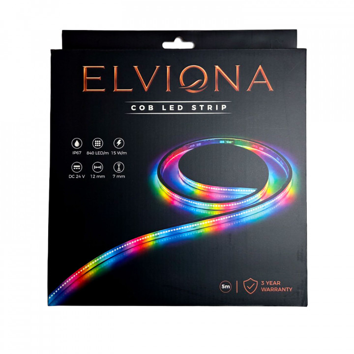 Elviona COB LED -saunanauha, RGB , 5 m
