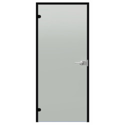Harvia Black Line lukittava lasiovi, satiini, 7x21, musta alumiinirunko 