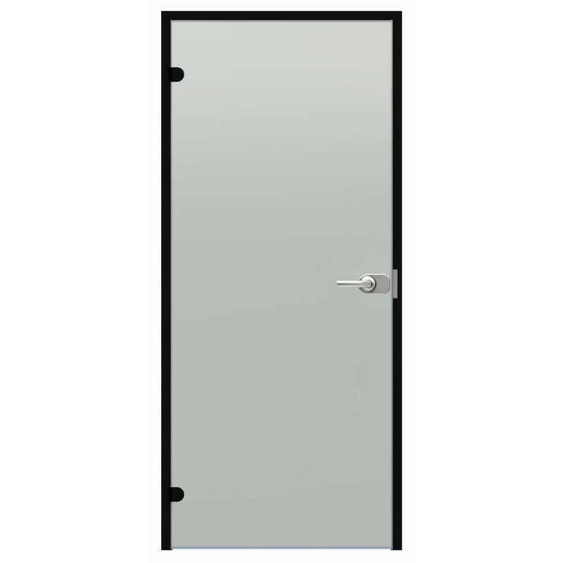 Harvia Black Line lukittava lasiovi, satiini, 7x21, musta alumiinirunko