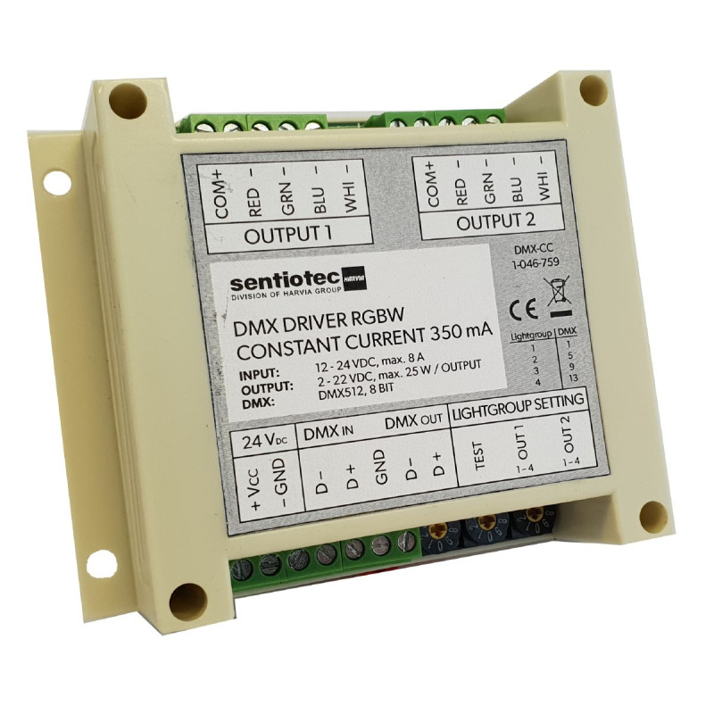 Harvia DMX RGBW LED-ohjain, 2 × 4 kanavaa