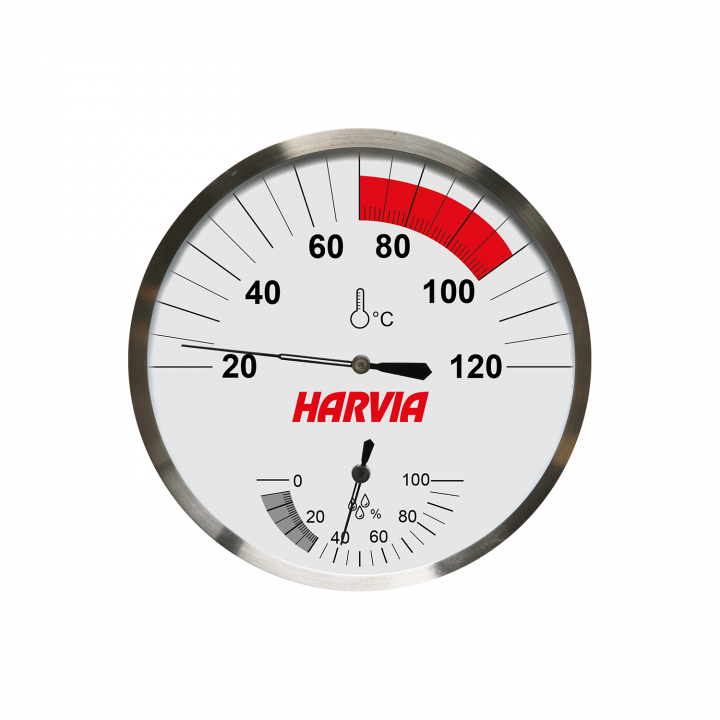 HARVIA lämpömittari-kosteusmittari 130 mm
