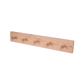 Leppäpuinen henkari, jossa 5 koukkua 