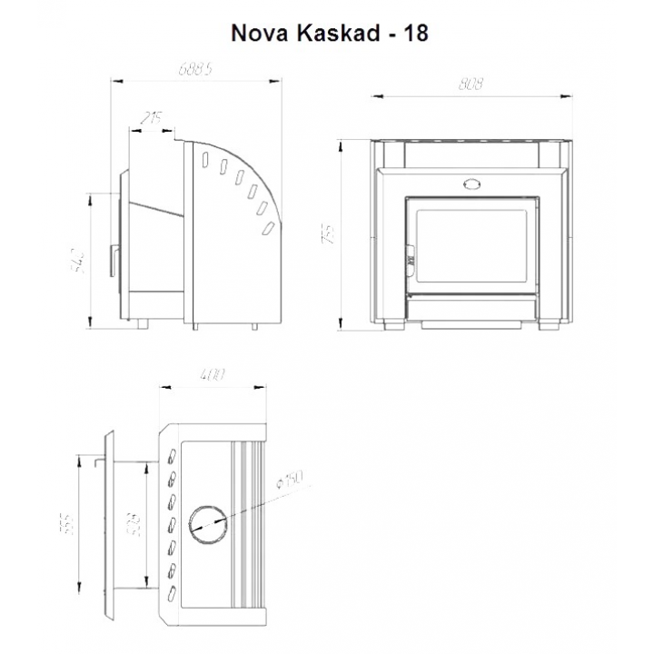 Puulämmitteinen kiuas - NOVA KASKAD 18