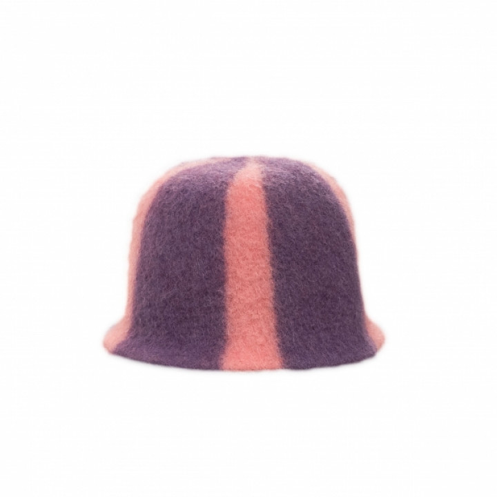 Saunahattu - Raidallinen, violetti, pinkki