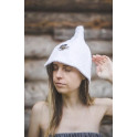 Puuvillainen saunahattu - VALKOINEN - 1