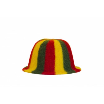 Saunahattu - Raidallinen, keltainen, vihreä, punainen