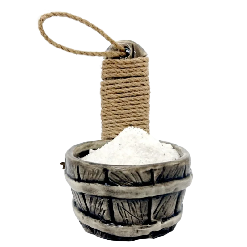 Keraaminen suolasäiliö saunaan - tynnyri 200 ml