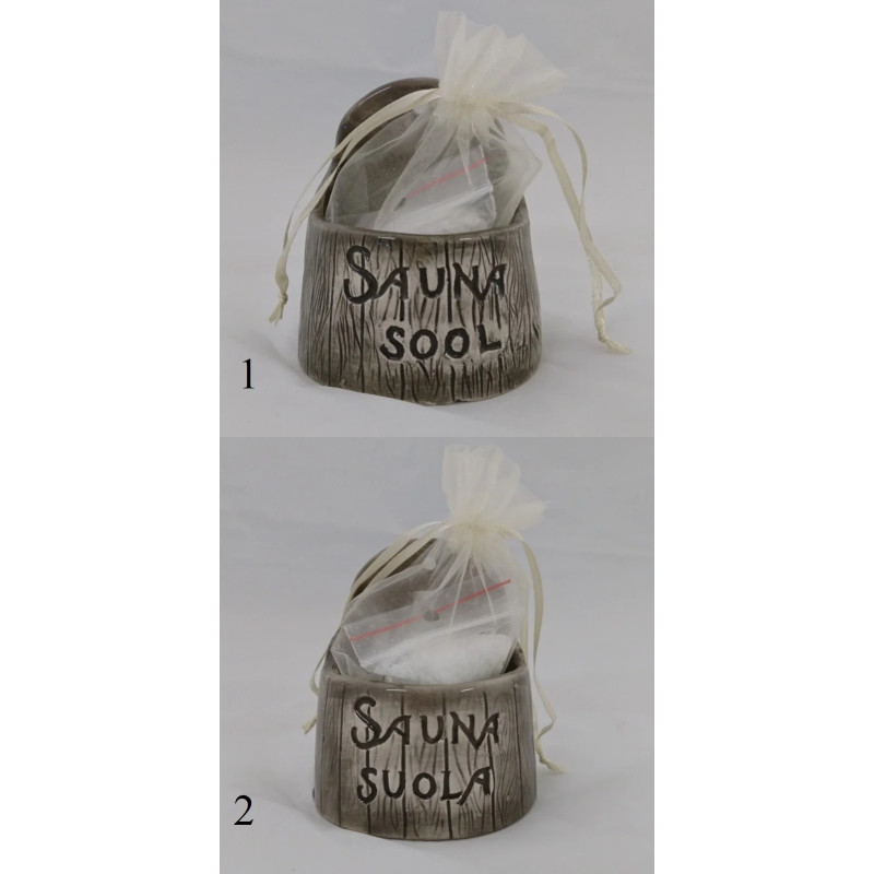 Keraaminen suolasäiliö saunaan - tumma 120