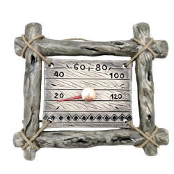 Keraaminen saunalämpömittari - oksarungossa 