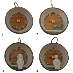 Keraaminen saunalämpömittari - tynnyri  Keraaminen saunalämpömittari - tynnyri