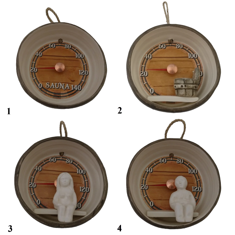 Keraaminen saunalämpömittari - tynnyri