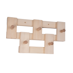 Lehmuspuinen henkari, jossa on 5 koukkua  Lehmuspuinen henkari, jossa on 5 koukkua