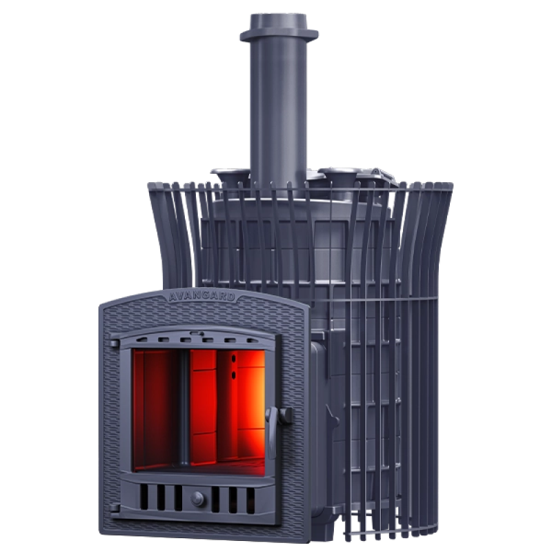 Puulämmitteinen kiuas GEFEST - Avangard ZK Uragan 25 (P2) tulppaaniruudukossa