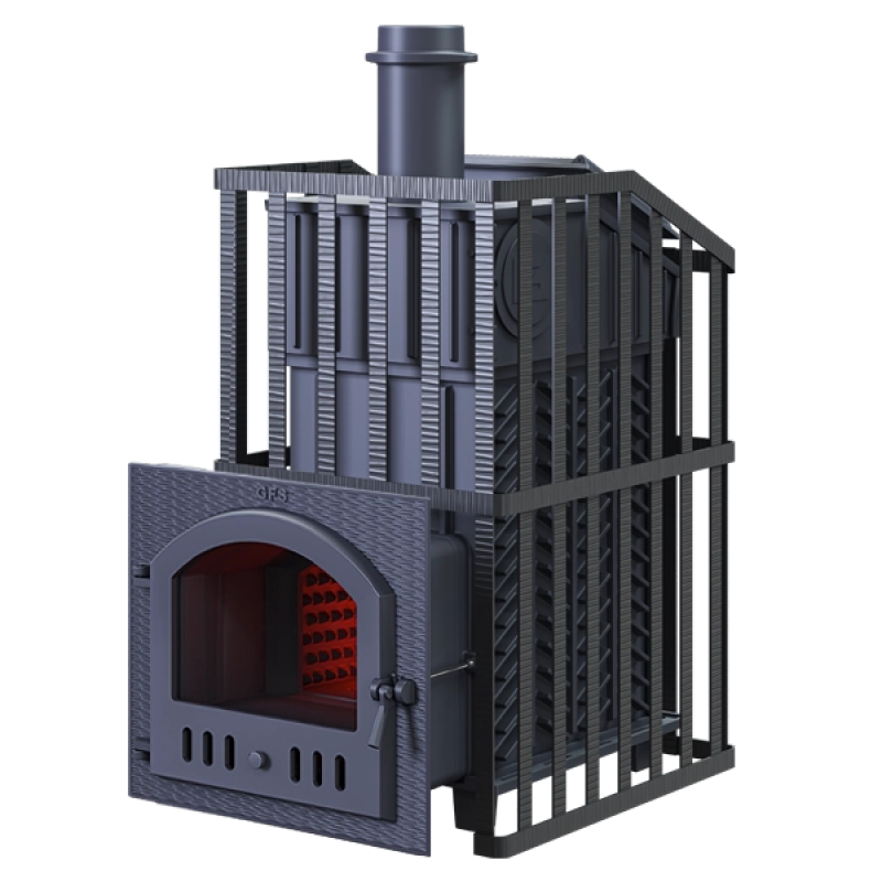 Puulämmitteinen kiuas GEFEST - GFS ZK Uragan 45 (M) ritilällä