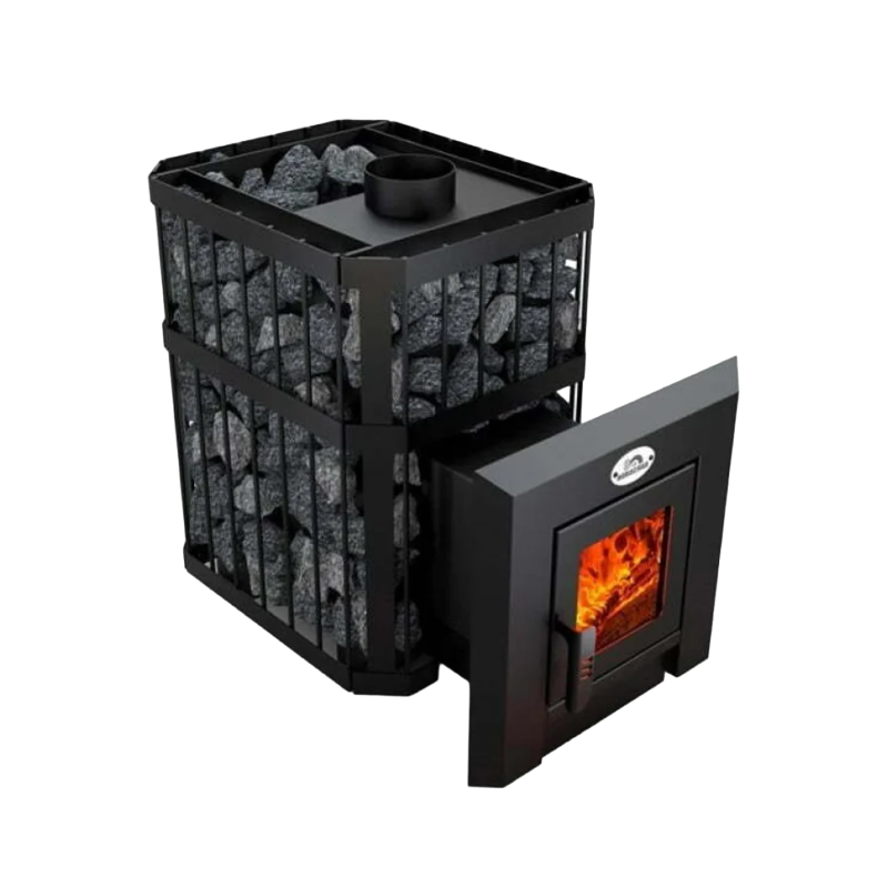 Puulämmitteinen kiuas - NOVA KLASSIK 26 verkko, lasiovet