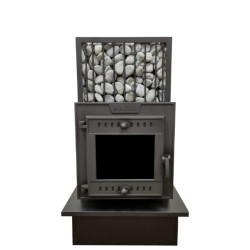 Puulämmitteinen kiuas - SUMMIT MANASLU höyrylaatikolla ja verkolla 